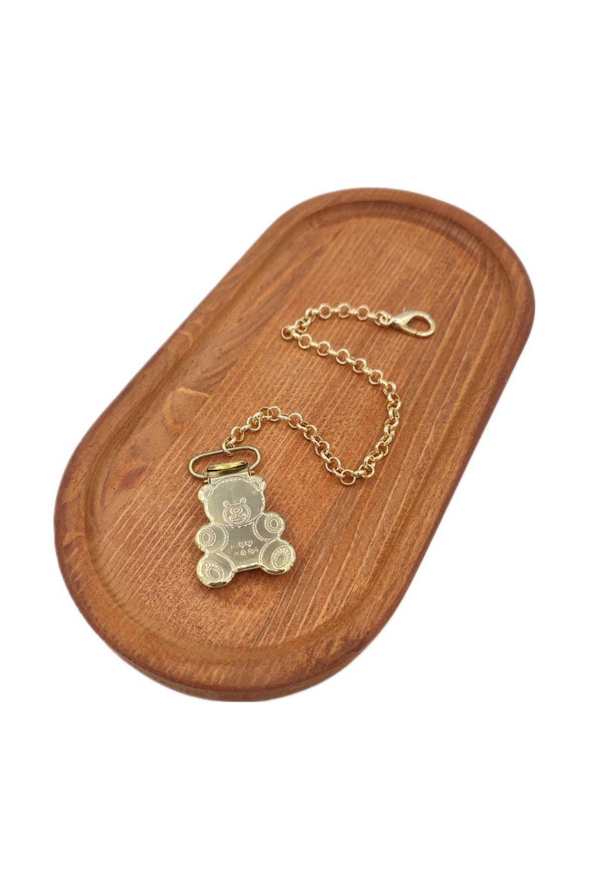 Sahi Aksesuar Gold Ayı Klips Bebek Emzik Zinciri - Emzik Askısı BEZYI1695 fotoğrafı 2 (önizleme)