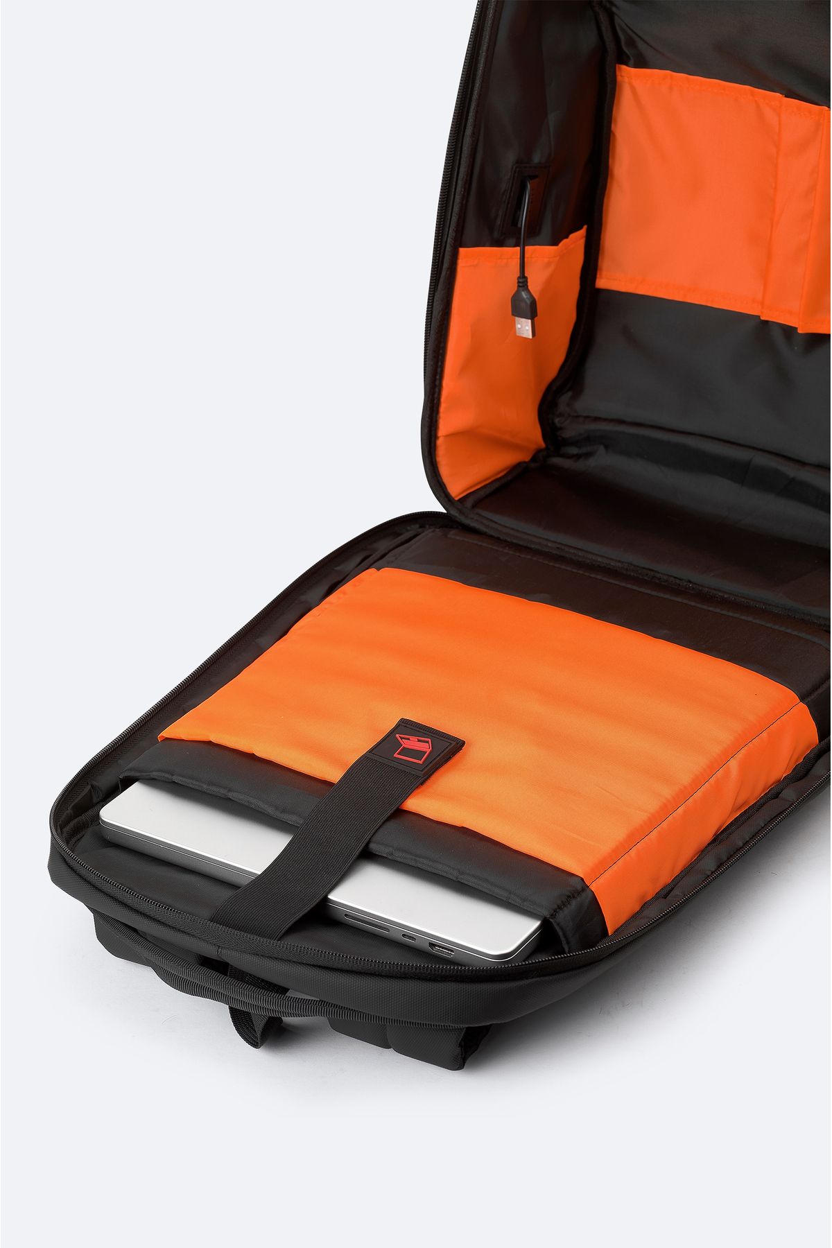 Avva-Men's Black Backpack with USB Cable Entry and Lock System A42Y9127 6