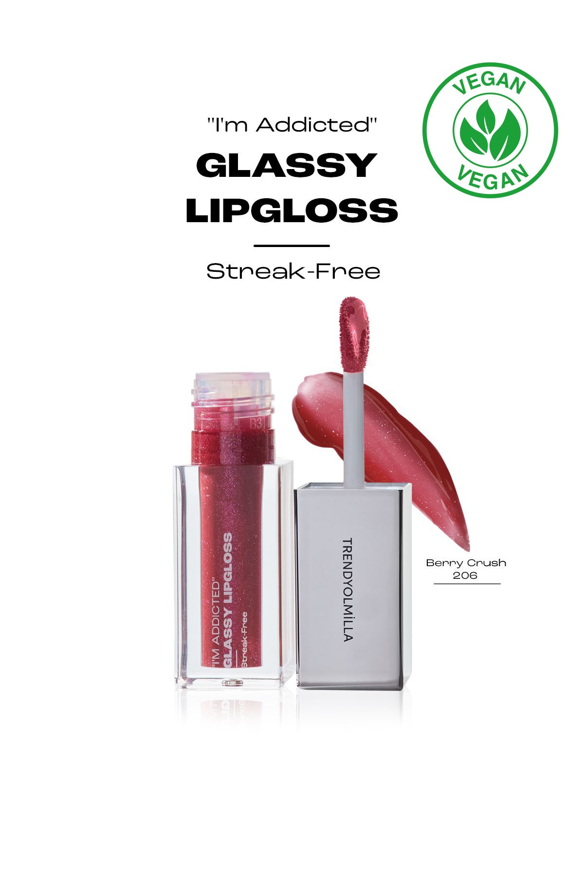Trendyolmilla Beauty Błyszczyk Do Ust Extra Glossy Non-filled Lip Gloss Z Brokatowymi Liniami - Berry Crush-206 Tkzaw25dp00000 - One Size