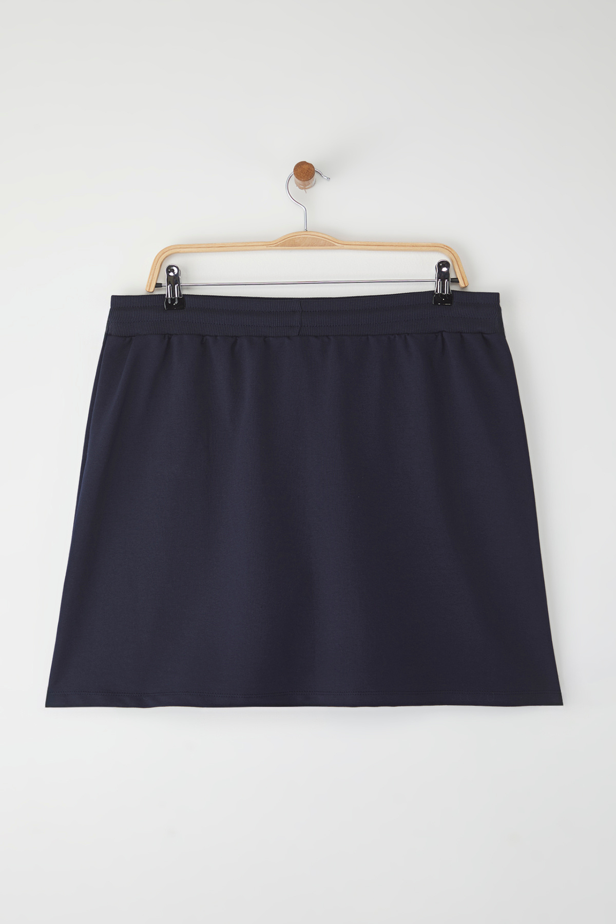 Trendyol Curve-Navy Blue Knitted Large Size Skirt with Shorts Tbbss25Ap00045 8