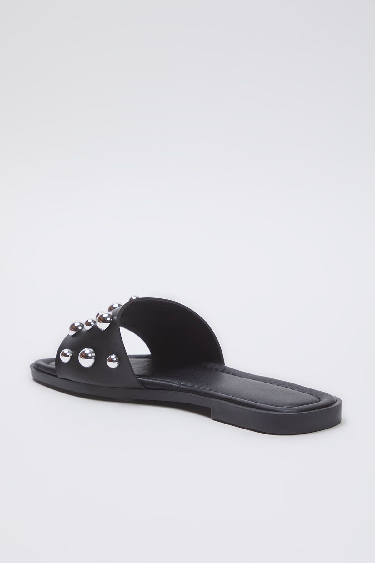 TRENDYOL SHOES-Stilvolle Damenhausschuhe mit Trok Stone in Schwarz und Silber TAKSS25TE00013 4