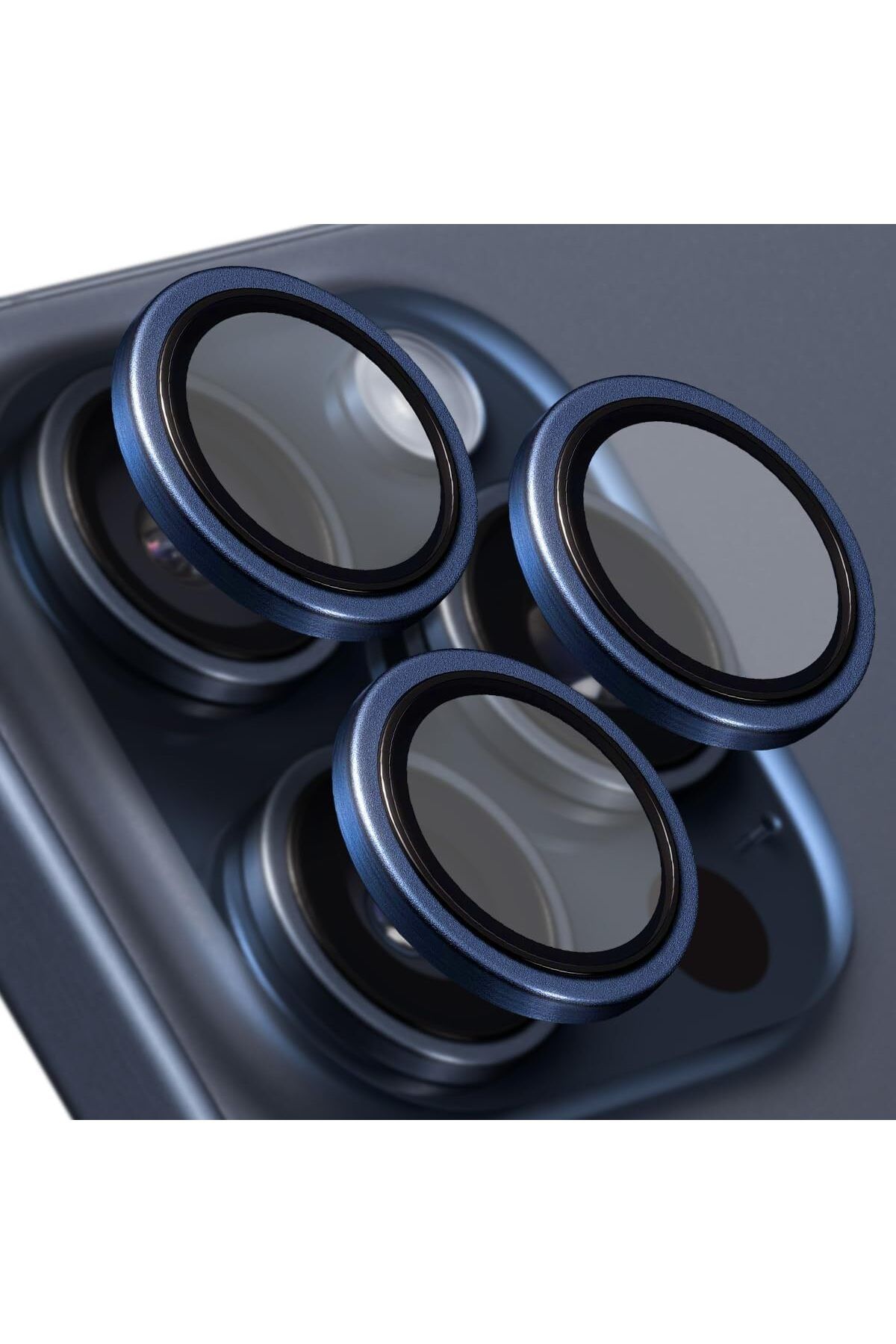 mazıdağı mazzıdağ LABS iPhone 15 Pro Max / 15 Pro Uyumlu Titanyum Kamera Lens Koruyucu (Mavi Titanyum) new