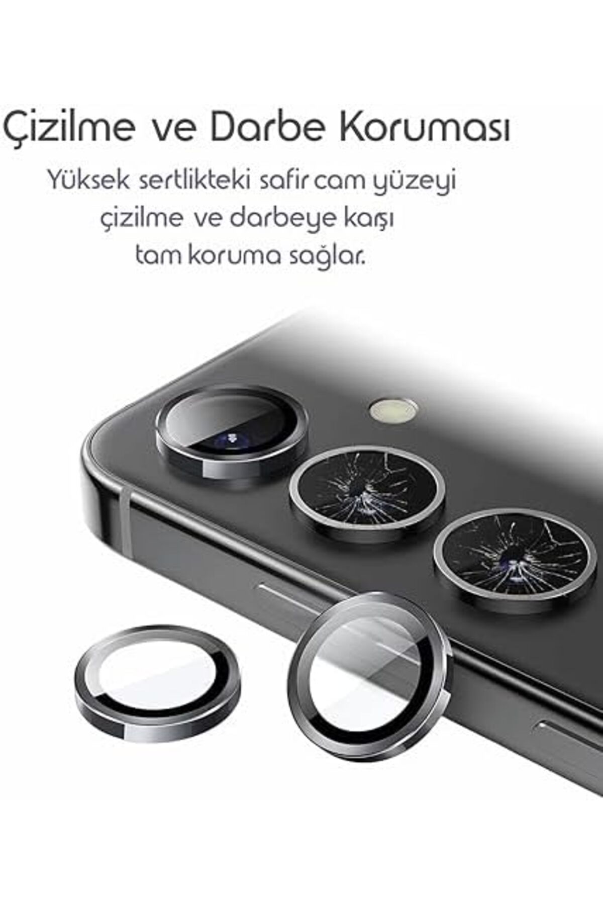 mazıdağı mazzıdağ Galaxy A55 İçin Kamera Koruyucu Otomatik Hizalama Aparatlı 9h Safir Cam Lens Koruyucu