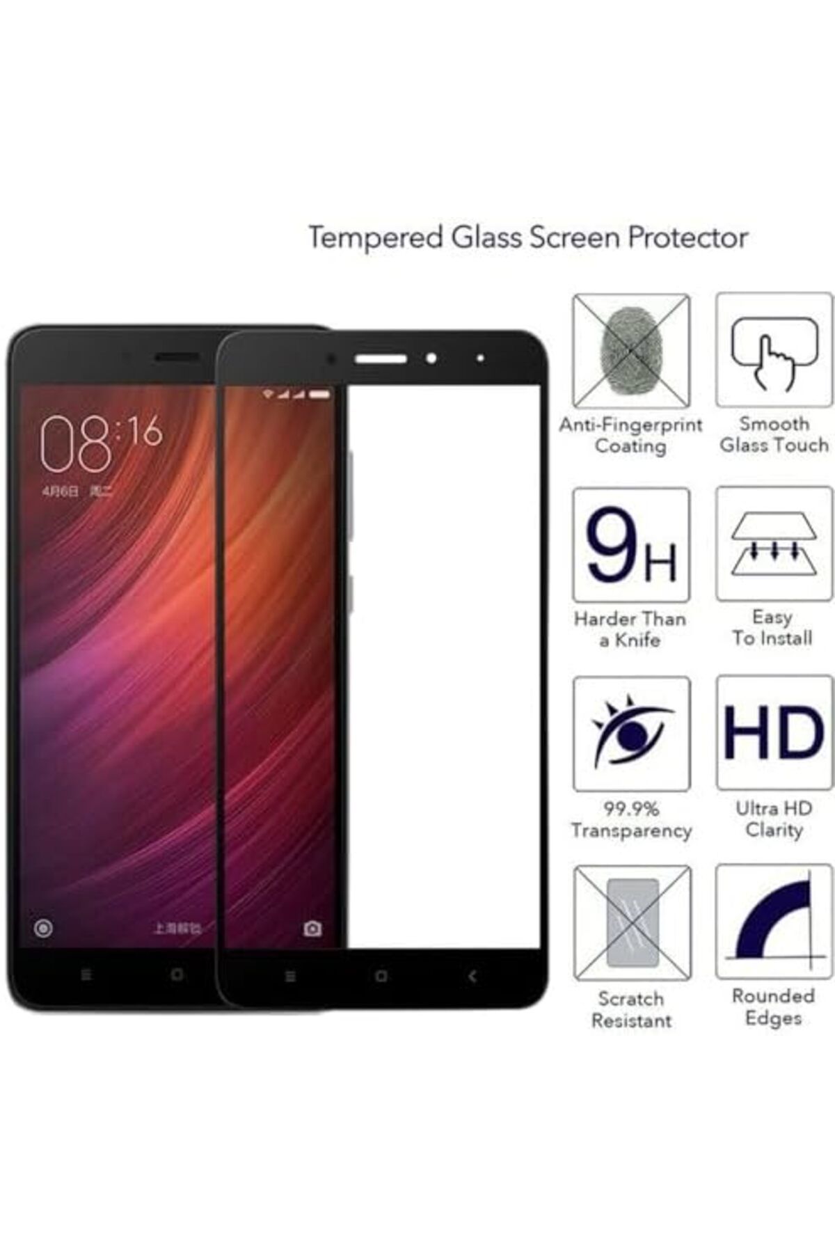 KDROĞLU Kdroglu Xiaomi Redmi Note 4x Uyumlu Full Kaplayan Temperli 5d Ekran Koruyucu Cam (gold)