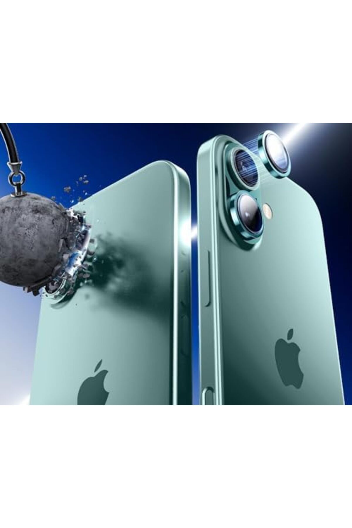 mazıdağı mazzıdağ Trend iPhone 16 ve iPhone 16 Plus Uyumlu Kamera Camı Lens Koruyucu Halka Set - Yeşil ne