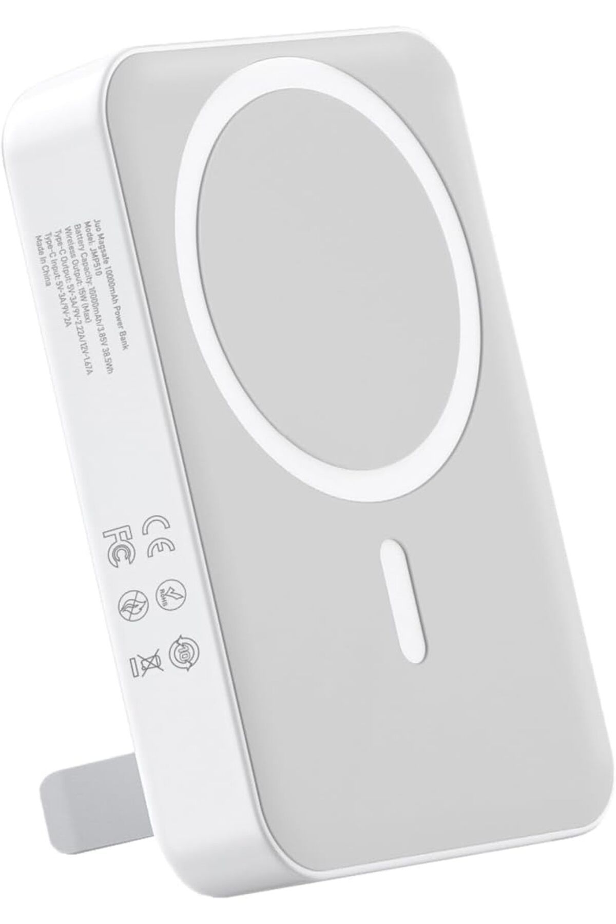 ÇAĞUR KDROGLU 10000mAh MagSafe Powerbank Standlı PD20W Taşınabilir Kablosuz Hızlı Şarj Cihazı Beyaz