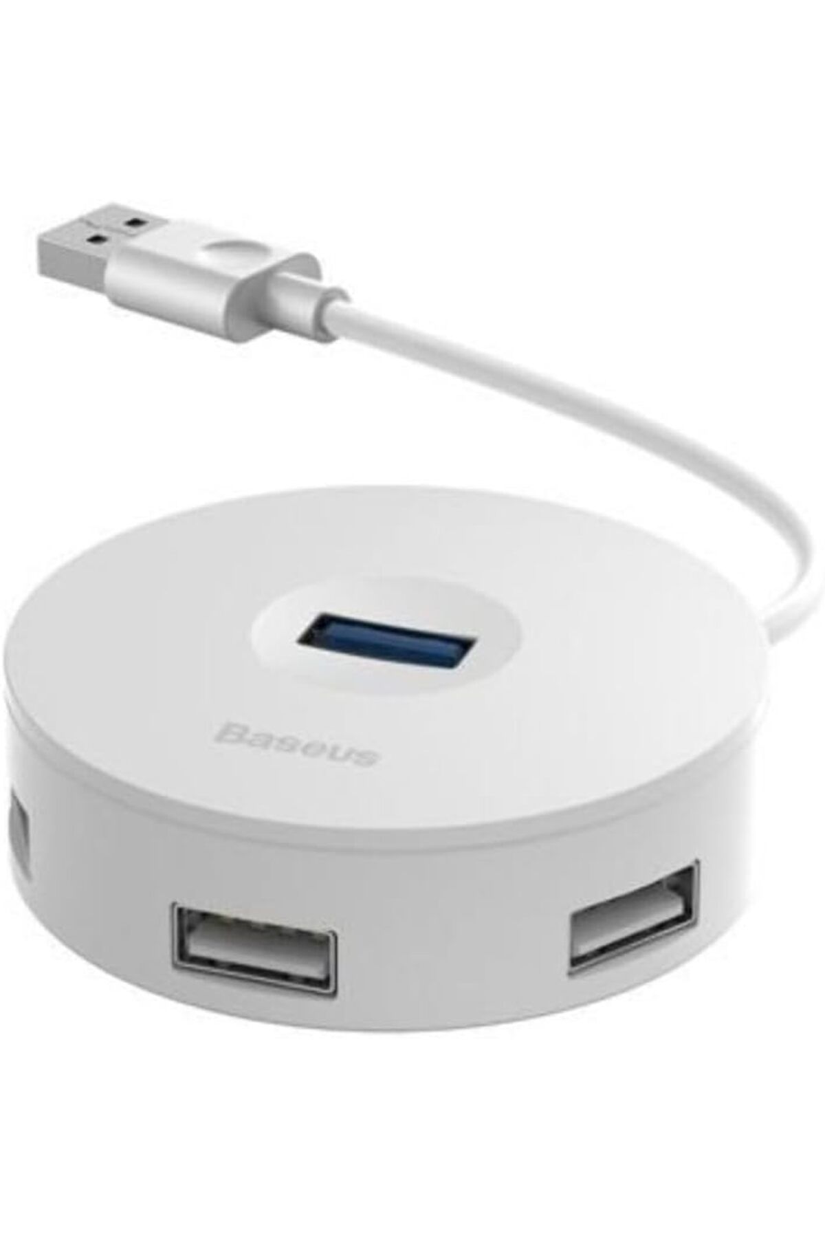 KDROĞLU plamystical Round Box 3 in 1, Çok Fonksiyonlu Bilgisayar/Telefon Hub Adaptörü, Beyaz, Kablo Uzunl