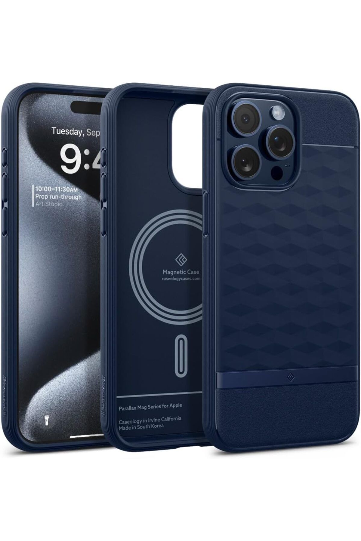 mazıdağı mazzıdağ Caseology iPhone 15 Pro Max Kılıf Parallax Mag MagSafe özellikli Midnight Blue - ACS06