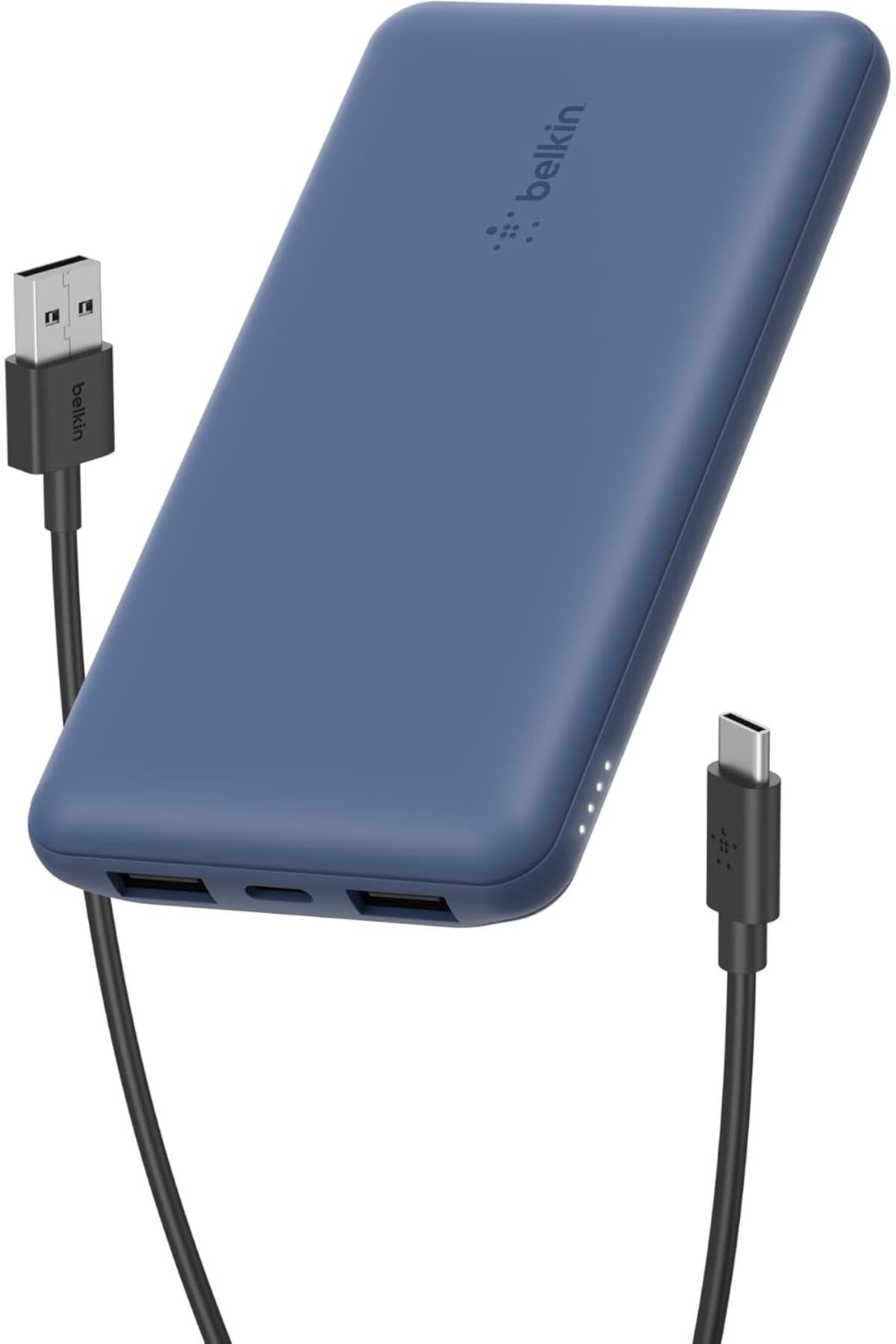 MEGOBİNE WHERE 10000 mAh Powerbank, 15W USB-C & 12W 2xUSB-A Girişli, Kompakt Dizayn, Kablo Dahil, Mavi Z