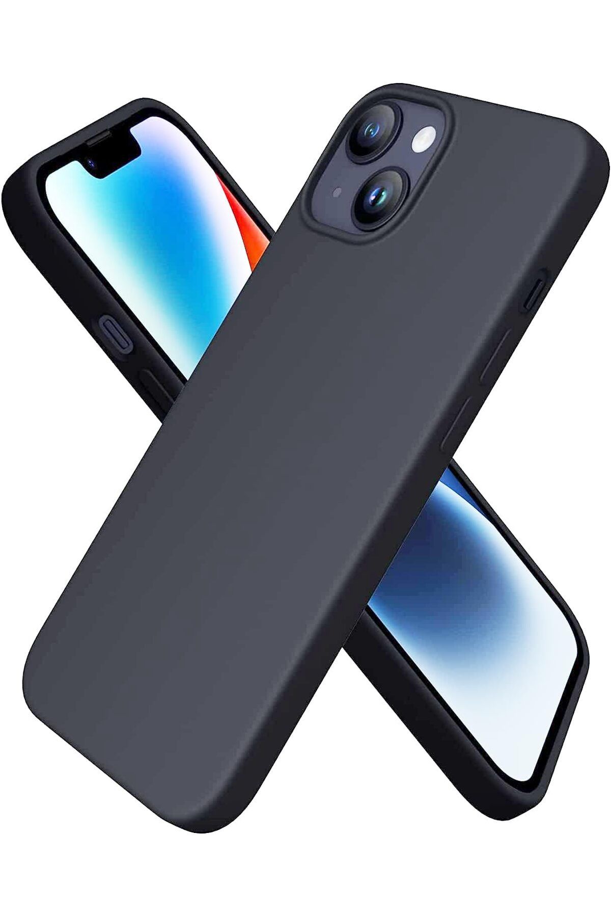 KDROĞLU GEÇMEZ iPhone 13/14 Kılıf 6.1 ile Uyumlu, Uruchi İnce Sıvı Silikon 3 Katmanlı Tam Kaplamalı