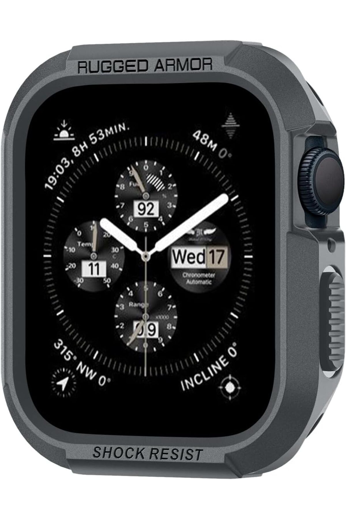 mazıdağı mazzıdağ Watch 45mm/44mm (Seri 9/8/SE2/7/6/SE/5/4) Kılıf Rugged Armor Dark Gray - ACS07380 new s