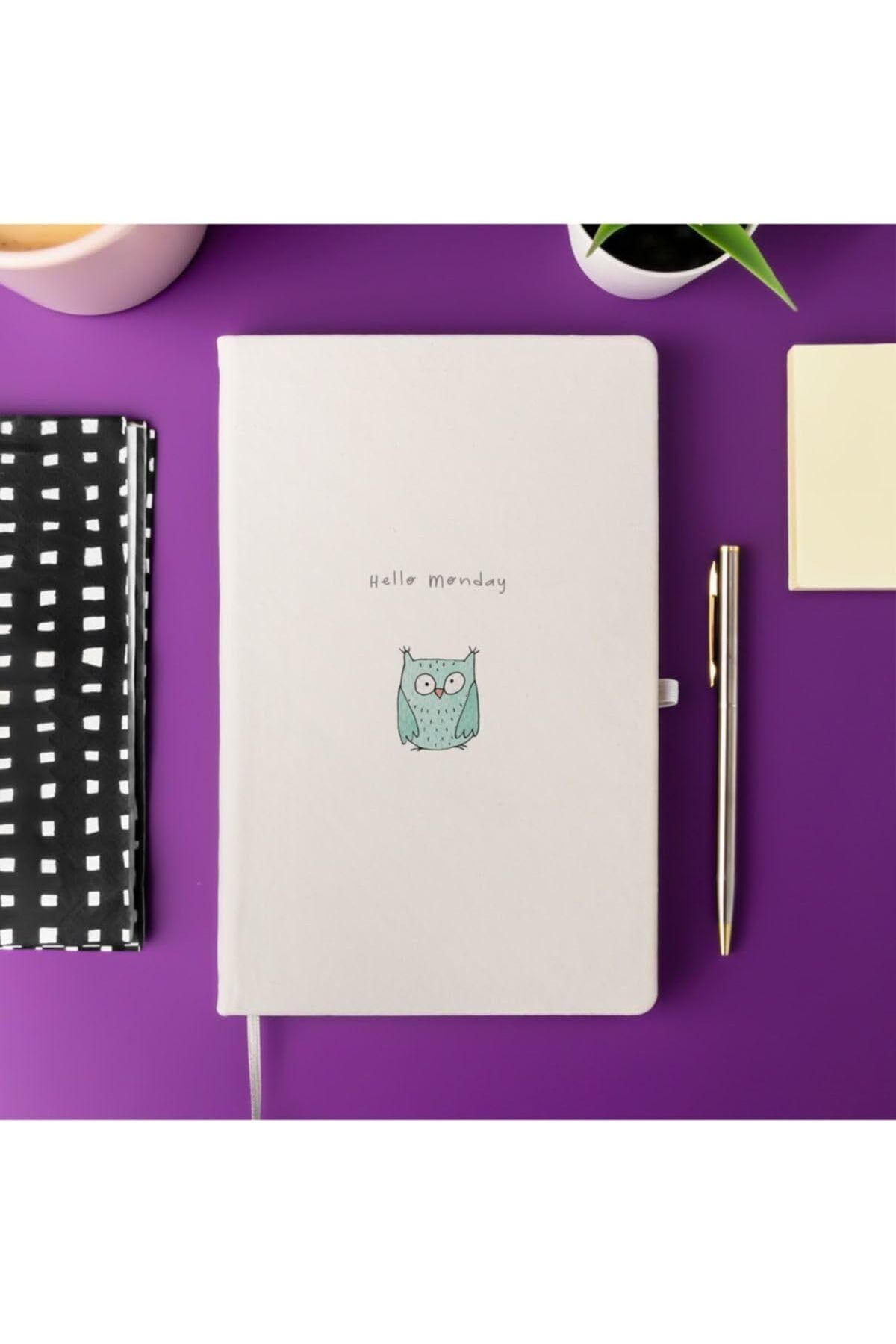 KDROĞLU plamystical Hello Monday Minimalist Çizgili Not Defteri 13 Cm X 21 Cm 100 Yaprak newing 1139529