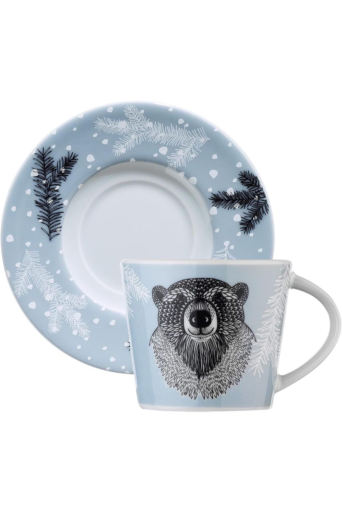 mazıdağı mazzıdağ Porselen Snowy 4 Parça 2 Kişilik Kahve Takımı, 100 ml new store 1133631