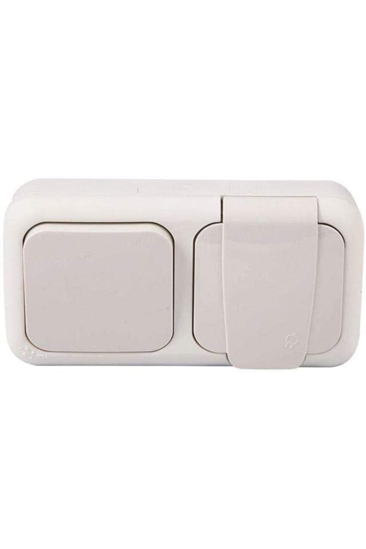 STOREMAX ekn Palmiye Beyaz Anahtar + Topraklı Priz Çabul Bağlantı Kombini nci mn 1133631