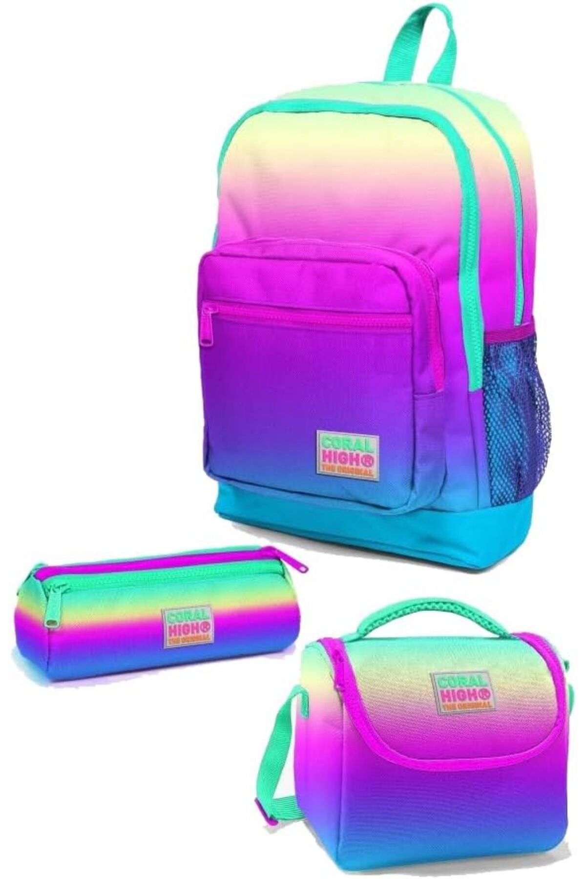 MEGOBİNE WHERE High Kids Renk Geçişli 3’lü Okul Çanta Seti - Kız Çocuk ZTML SYFT 1139610