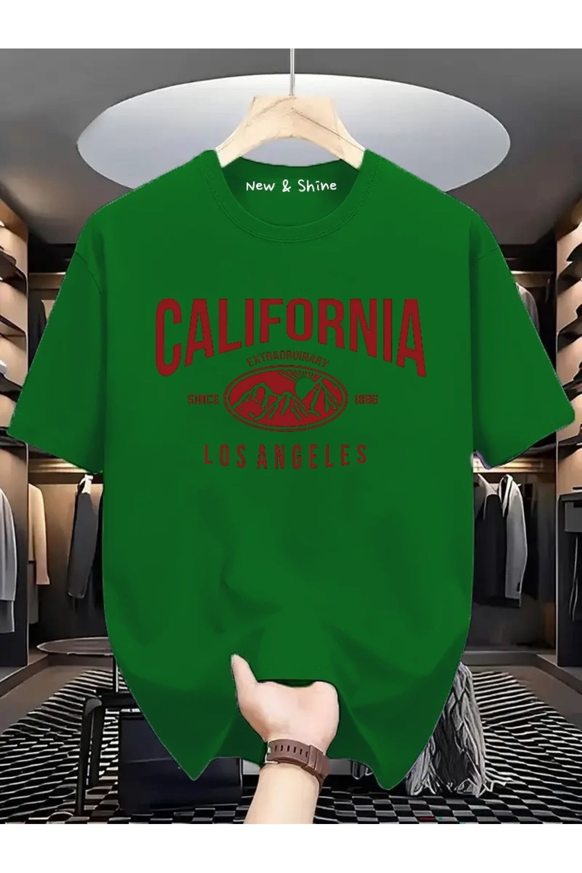 New Shine California Baskılı Oversize T-Shirt