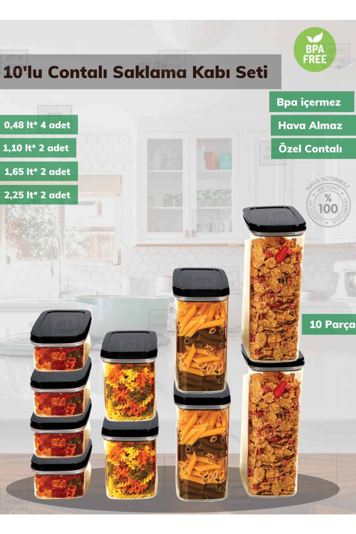 10-Piece Storage Container Set Bpa Free Pulses Container Airtight Sealed Provision Container