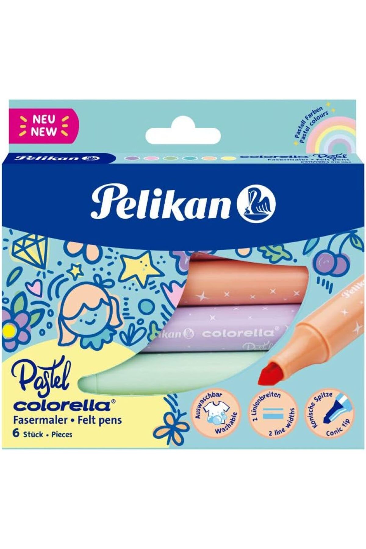 mazıdağı mazzıdağ Colorella Pastel 411 Jumbo Keçeli Kalem 6lı Kutu new store 1133631