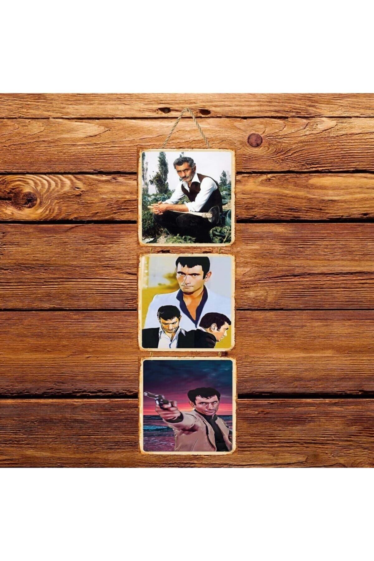 TAKIFİX Yılmaz Güney Üçlü Retro Ahşap Poster