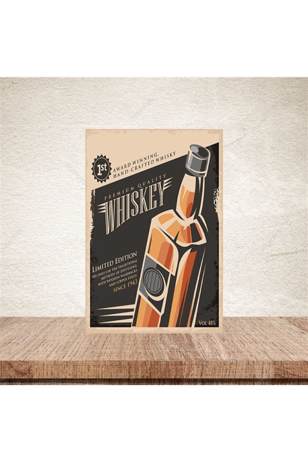 TAKIFİX Whiskey 20x30cm Retro Ahşap Poster