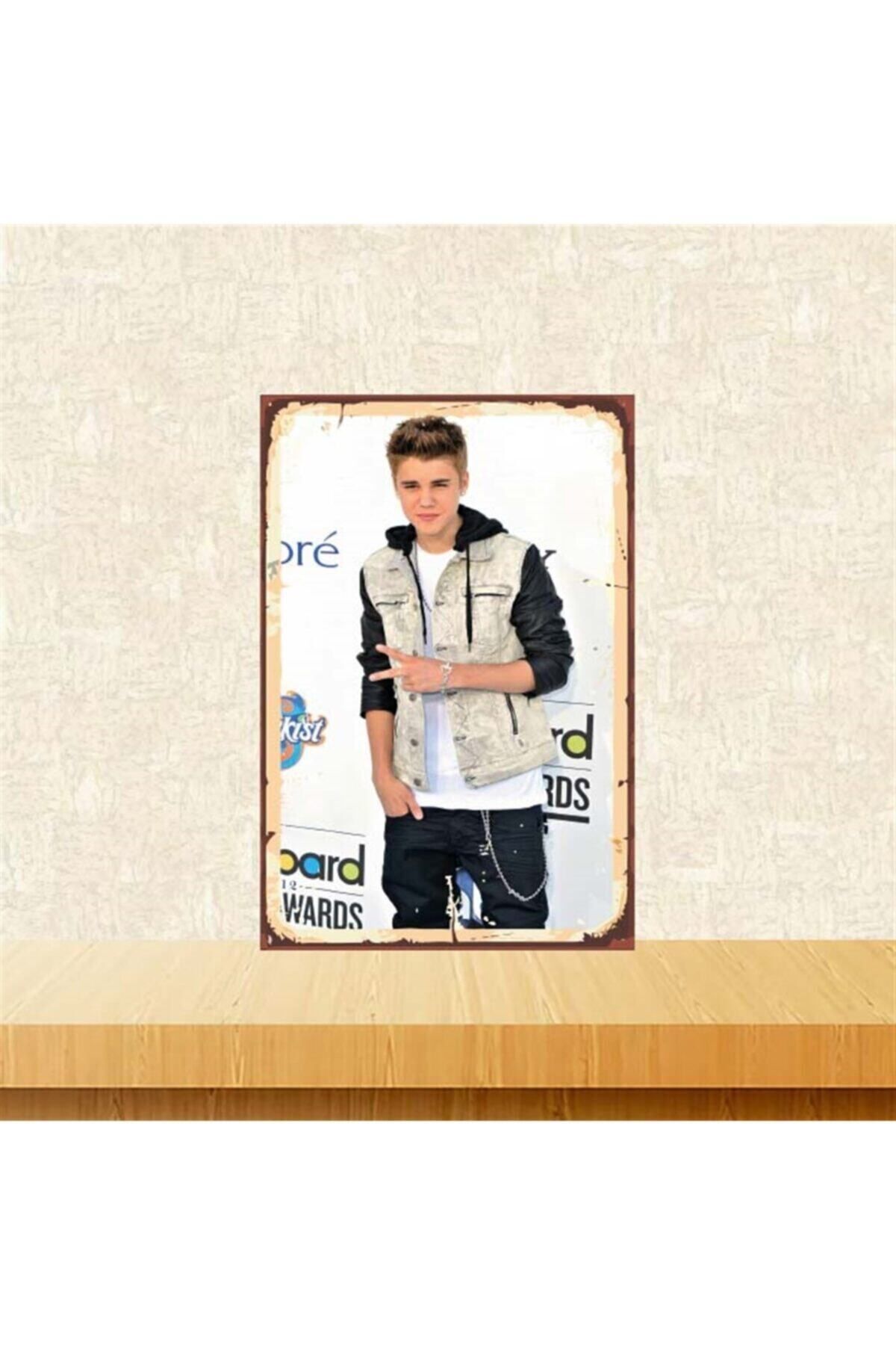 TAKIFİX Justin Bieber 20x30 cm Retro Ahşap Poster Tkfx4220
