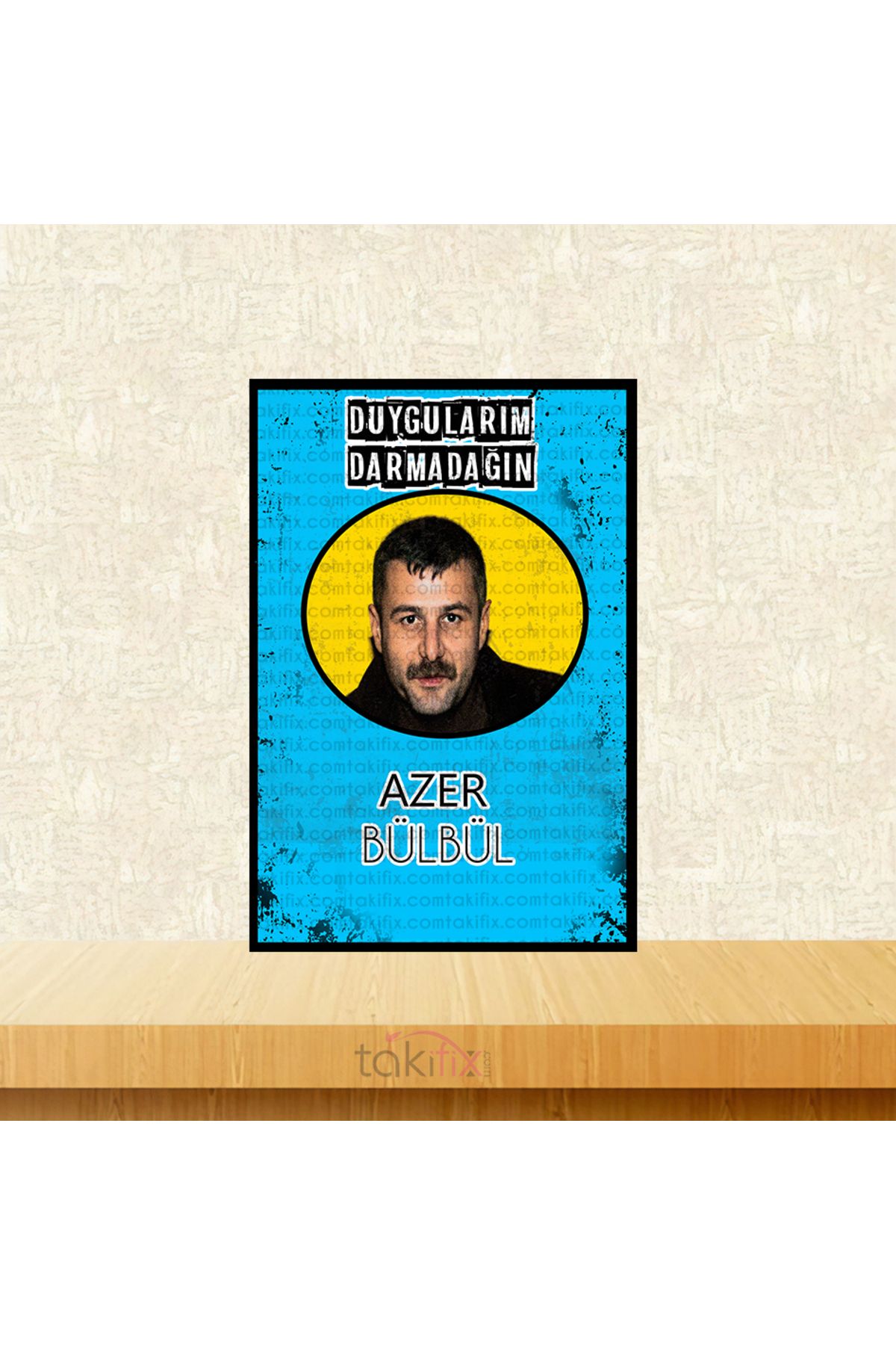 TAKIFİX Azer Bülbül Duygularım Darmadağın Tasarımlı 20x30 Cm Retro Ahşap Tablo