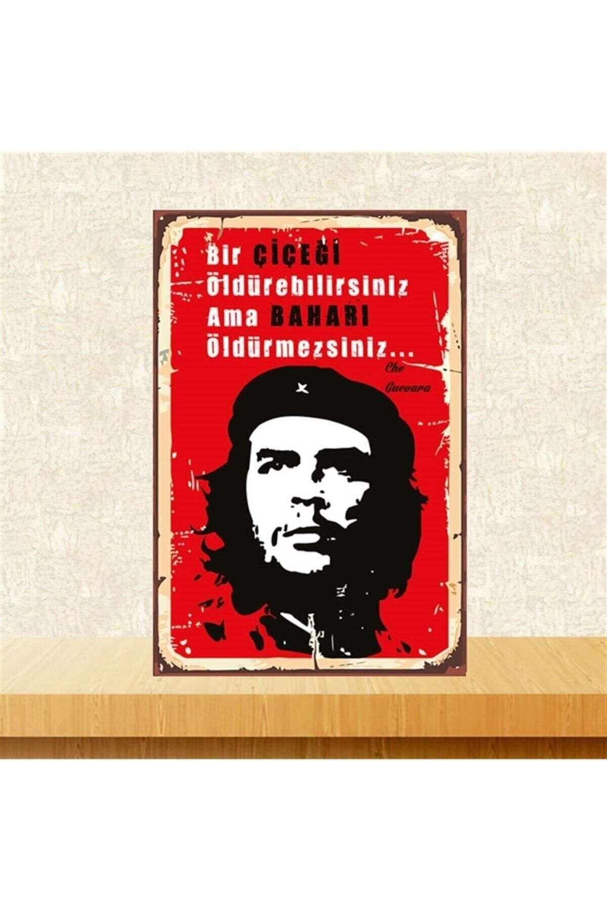 TAKIFİX Baharı Öldüremezsiniz Che Guevara Retro Ahşap Poster 20-30 Cm