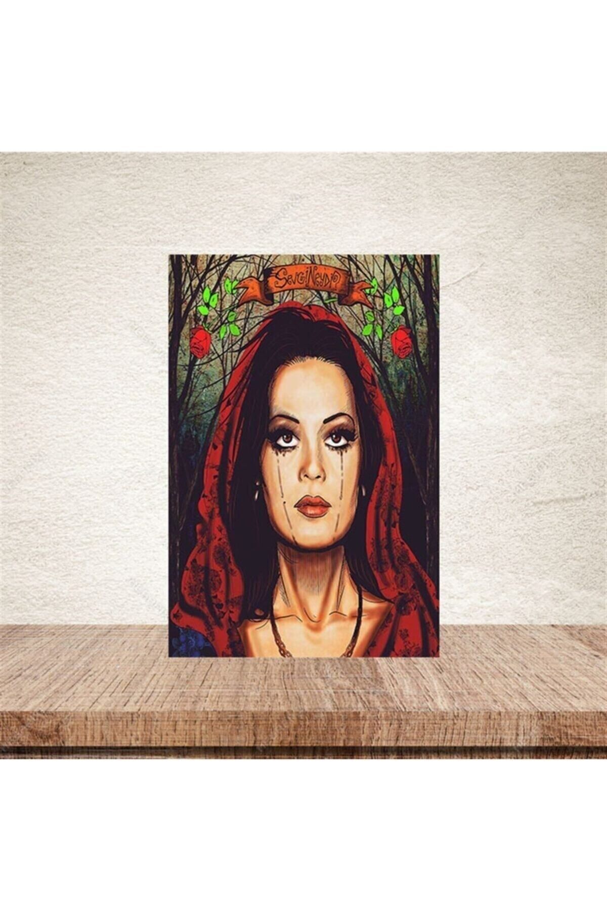 TAKIFİX Türkan Şoray Retro Ahşap Poster 20-30 Cm