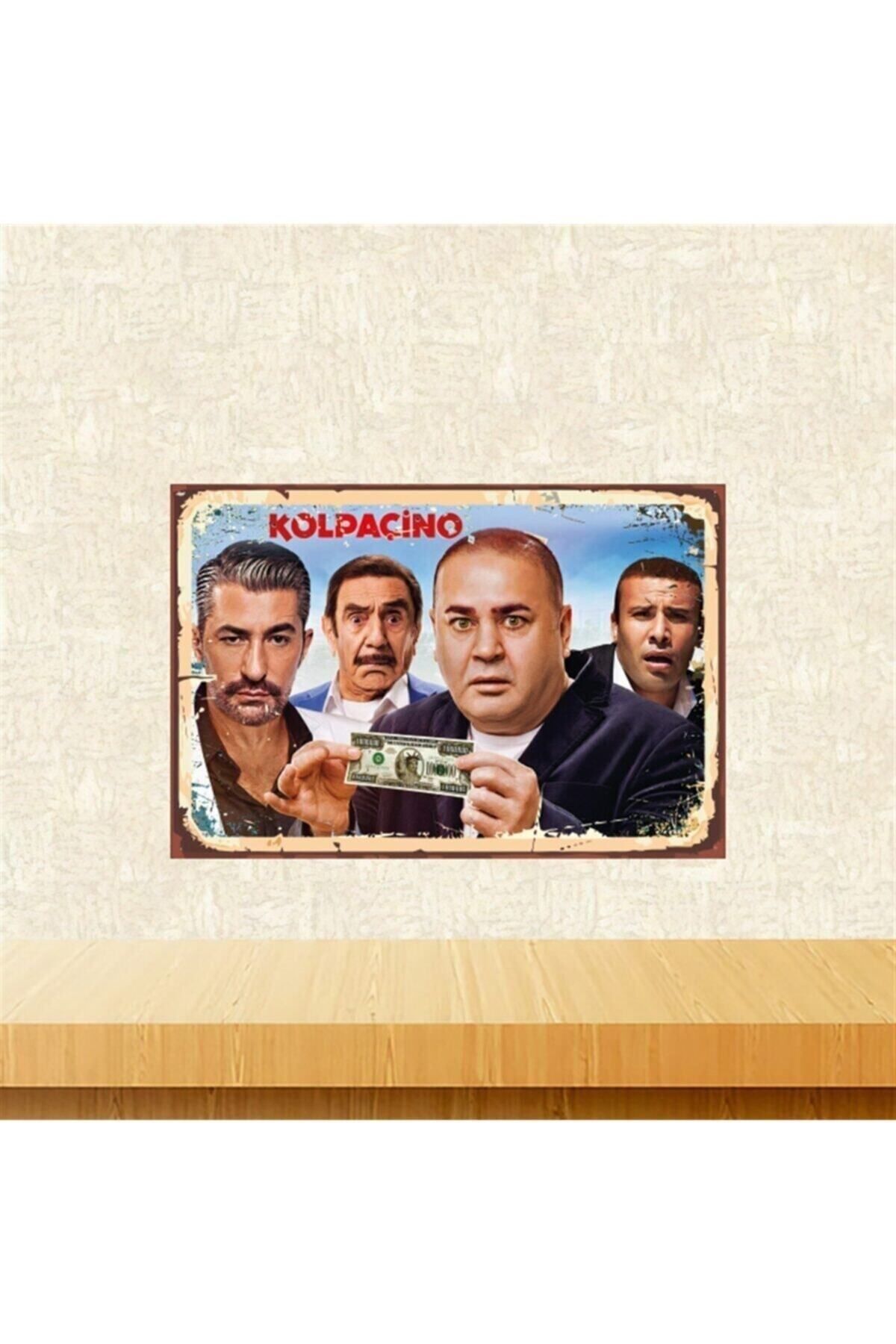 TAKIFİX Kolpaçino 20-30 Cm Retro Ahşap Poster Tkfx4374