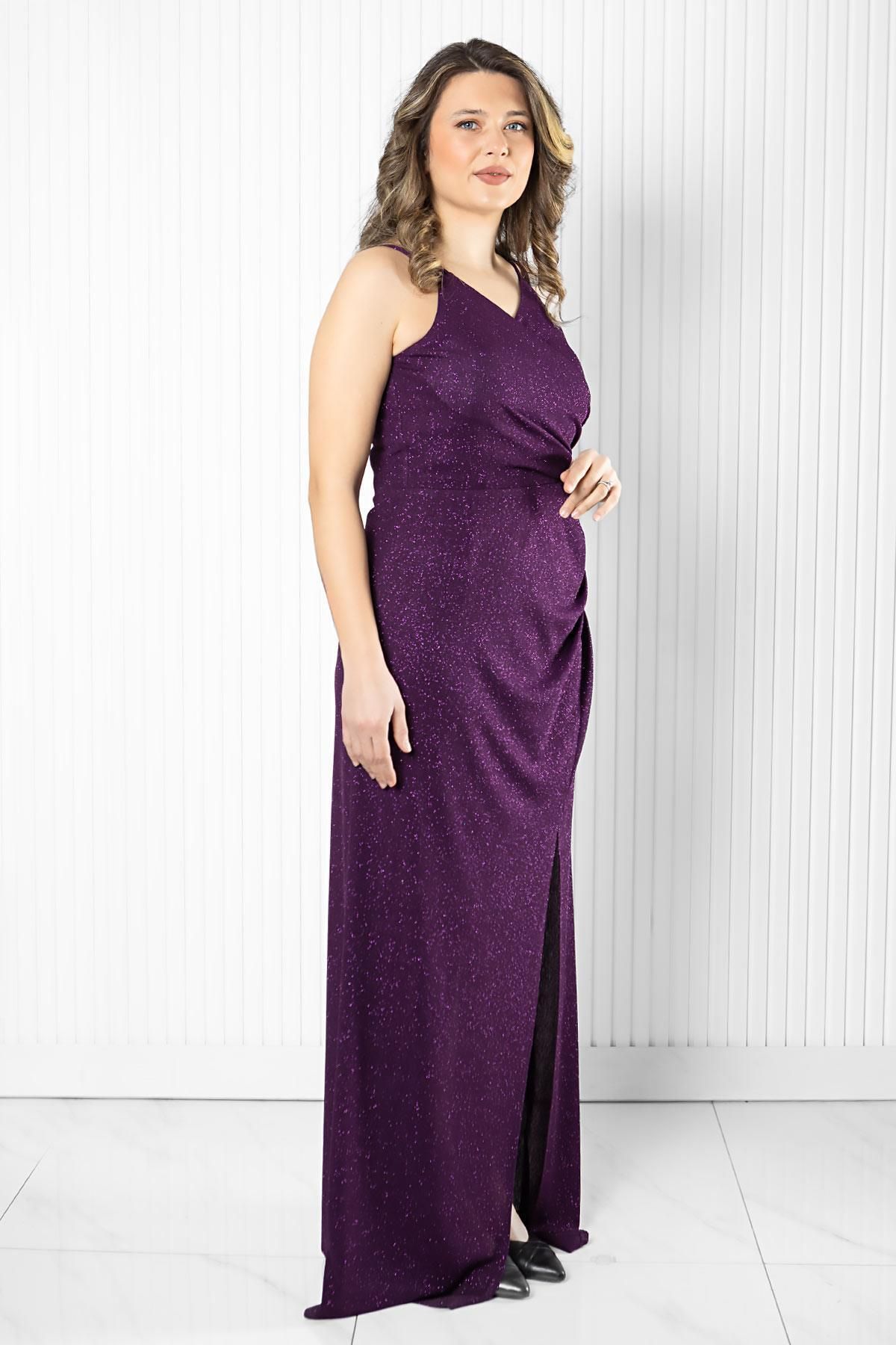 SUBU TASARIM-Rochie de seara cu sclipici TBSMDA2509 3