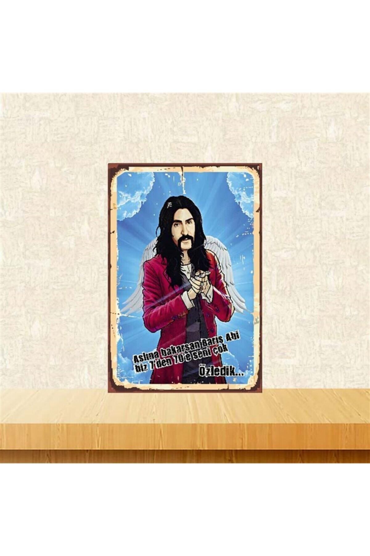 TAKIFİX 7'den 70'e Seni Çok Özledik Barış Manço 20-30 Cm Retro Ahşap Poster