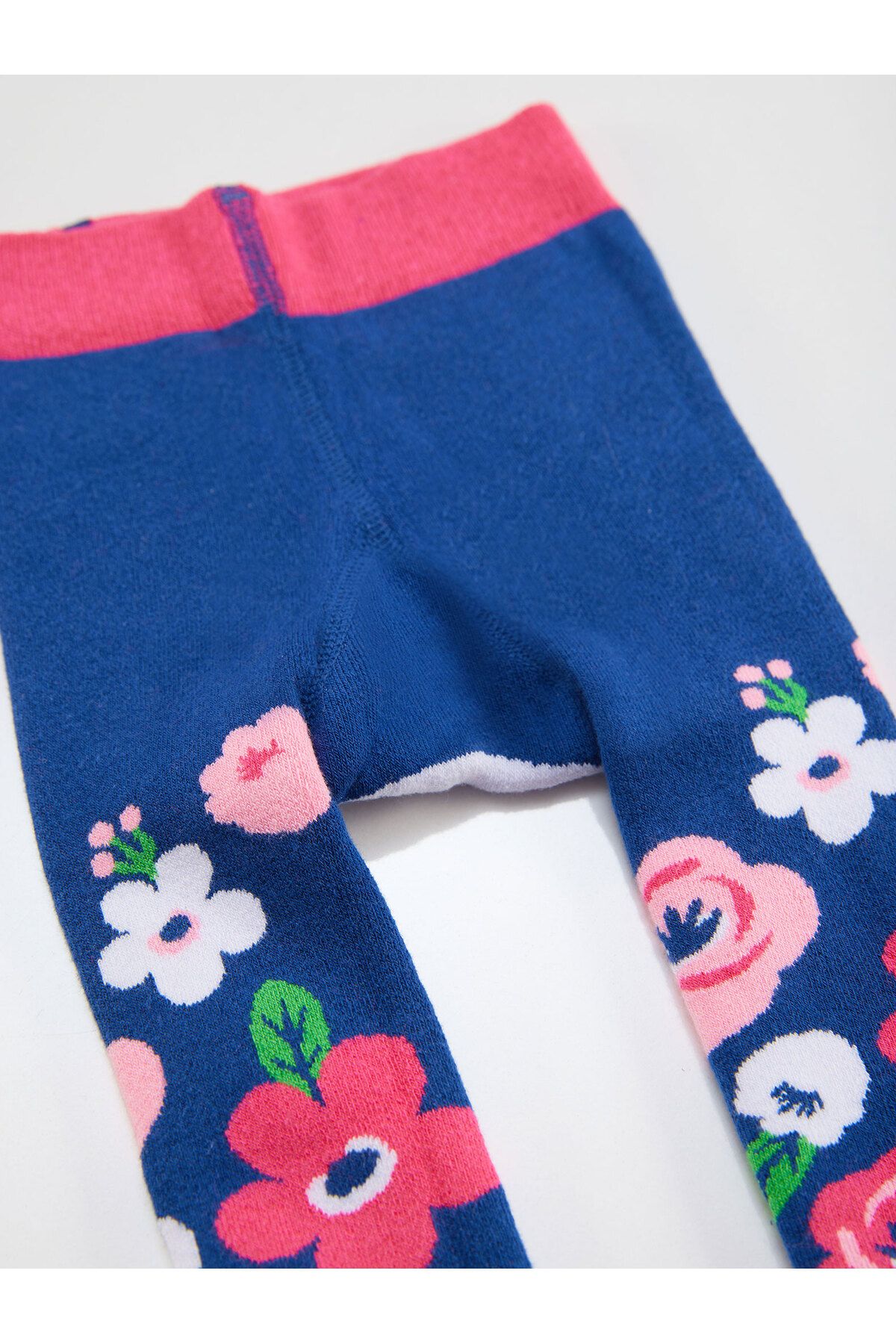 Denokids-Fox Baby Girl Navy Blue Pink Tights-Pants 5