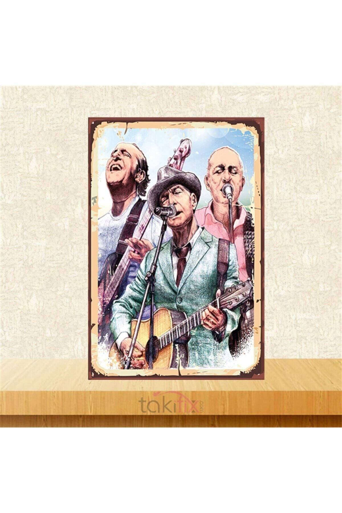 TAKIFİX Mfö Grubu Tasarımlı 20-30 cm Retro Ahşap Poster