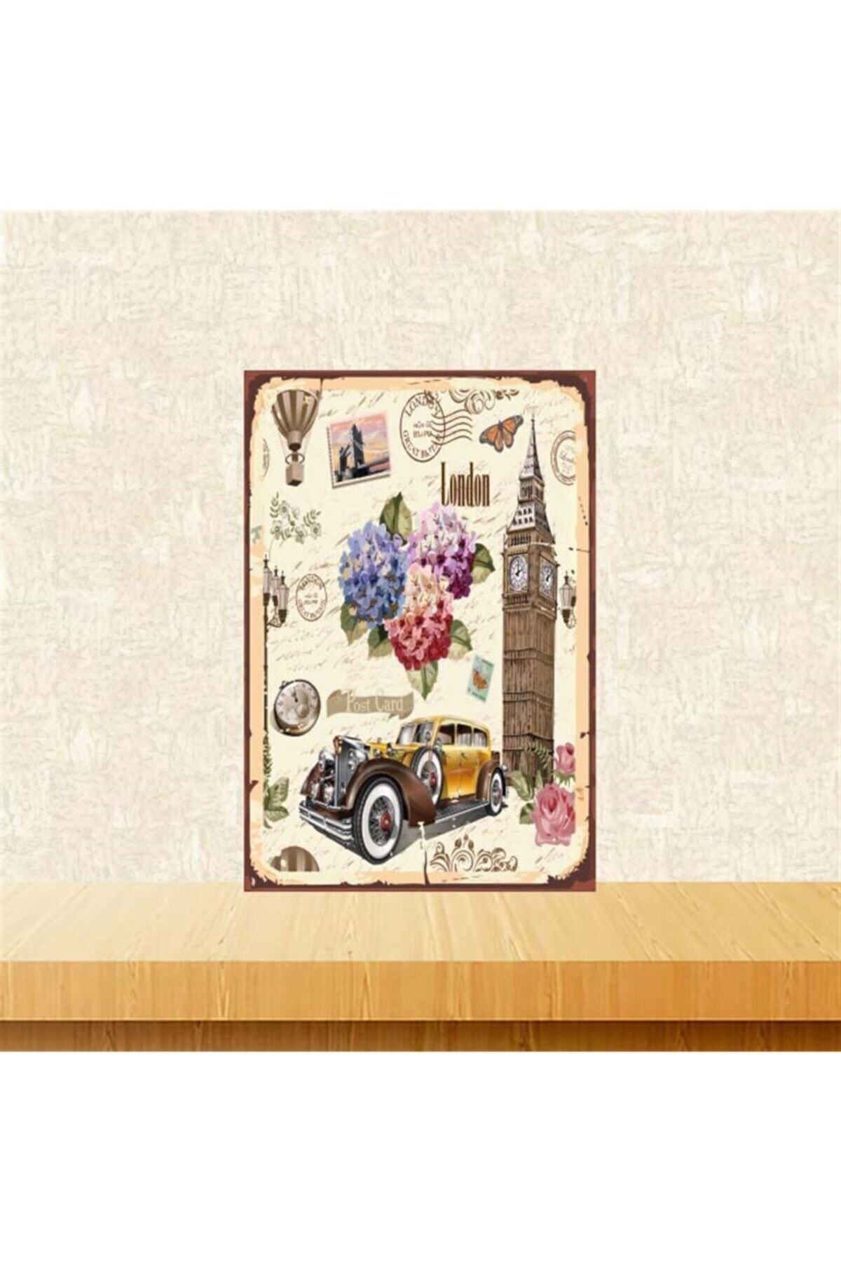 TAKIFİX London Retro Ahşap Poster