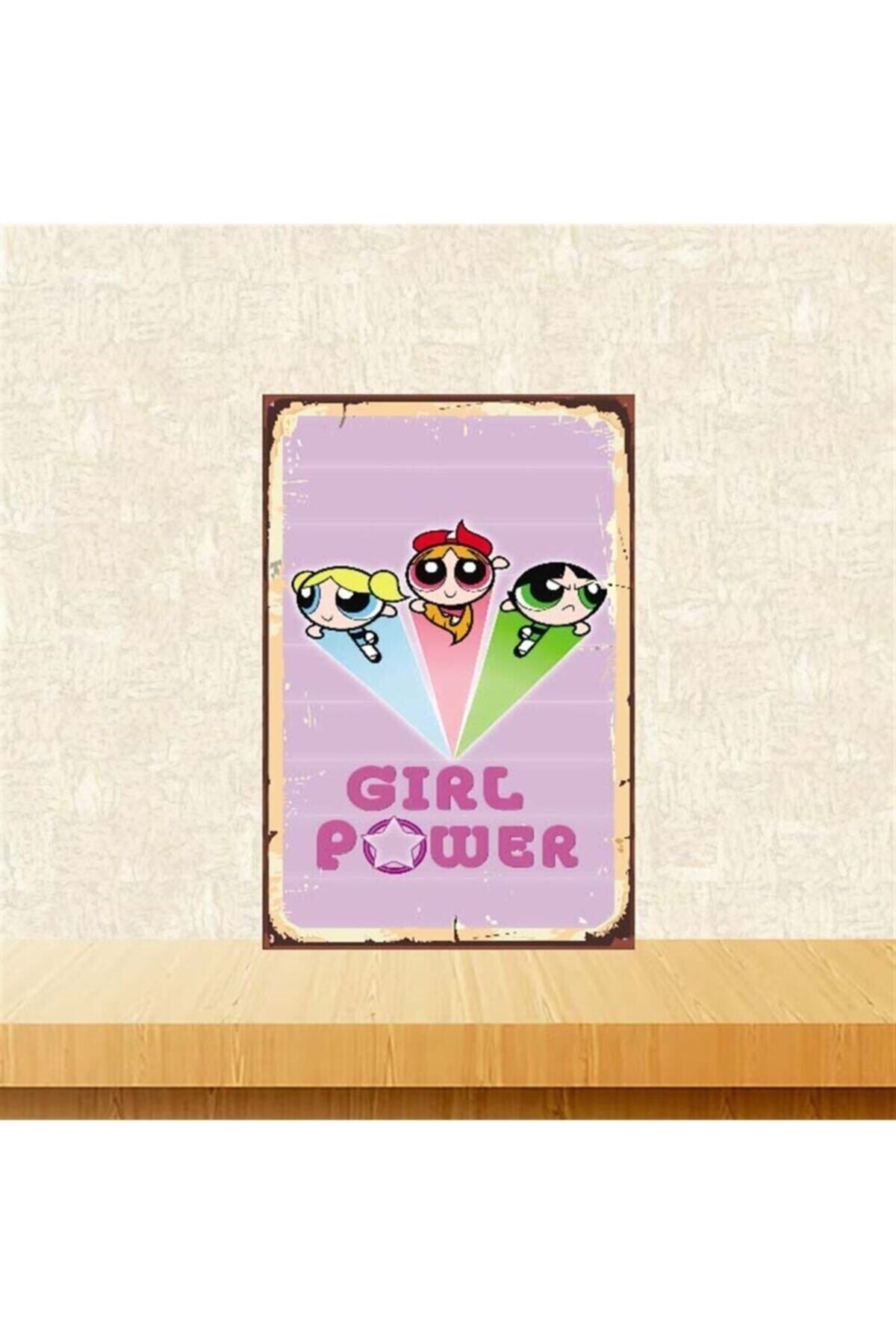 TAKIFİX Girl Power Tasarımlı Retro Ahşap Poster
