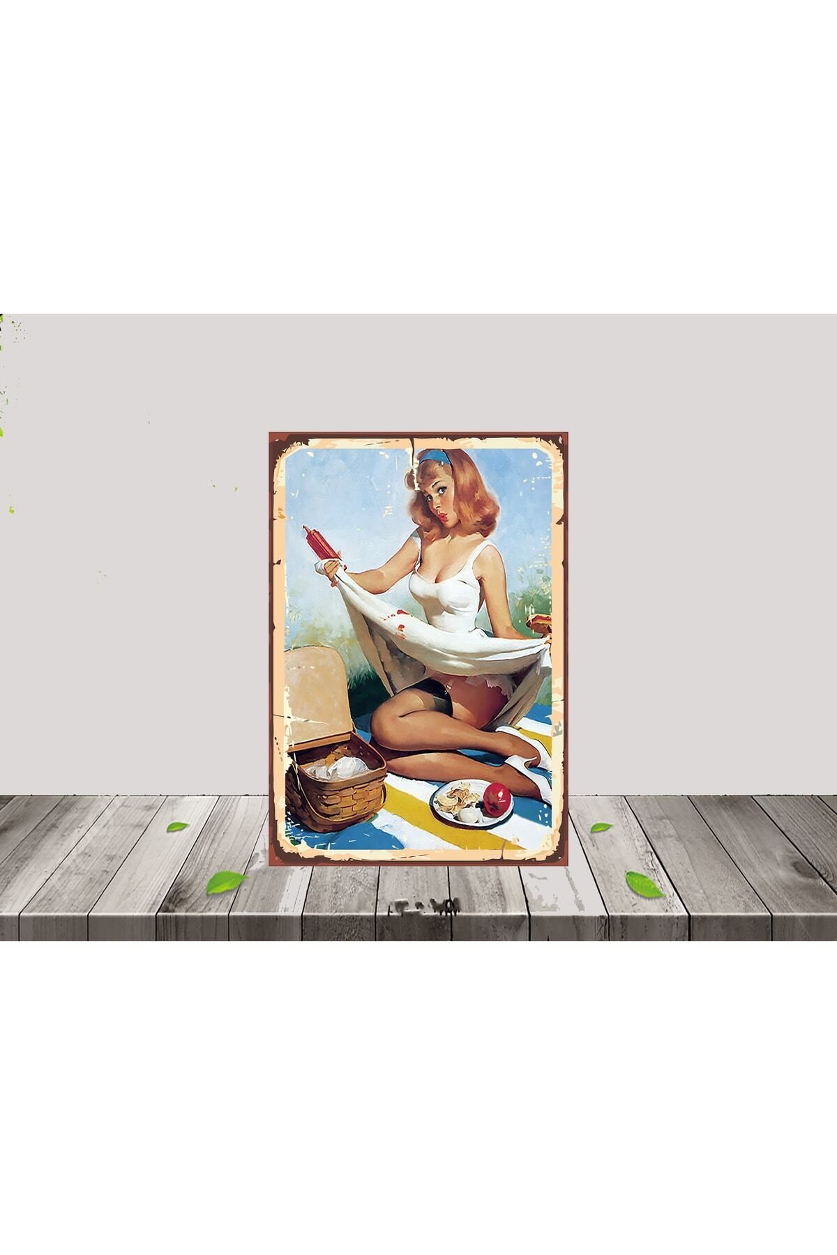 TAKIFİX Kadın Temalı 20x30 CM Retro MDF Tablo