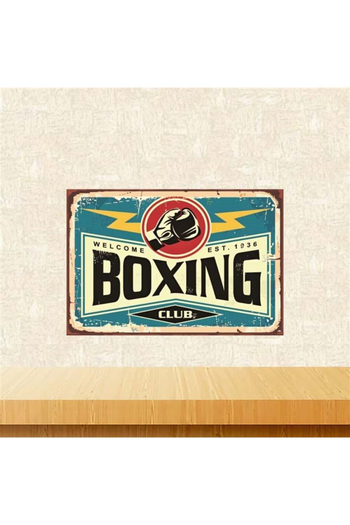TAKIFİX Boxing Retro Ahşap Poster