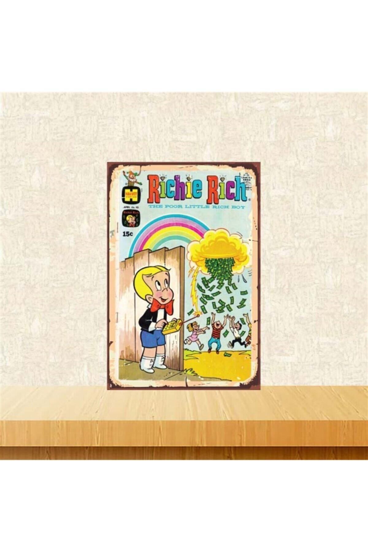 TAKIFİX Richie Rich Tasarımlı 20-30 Cm Retro Ahşap Poster