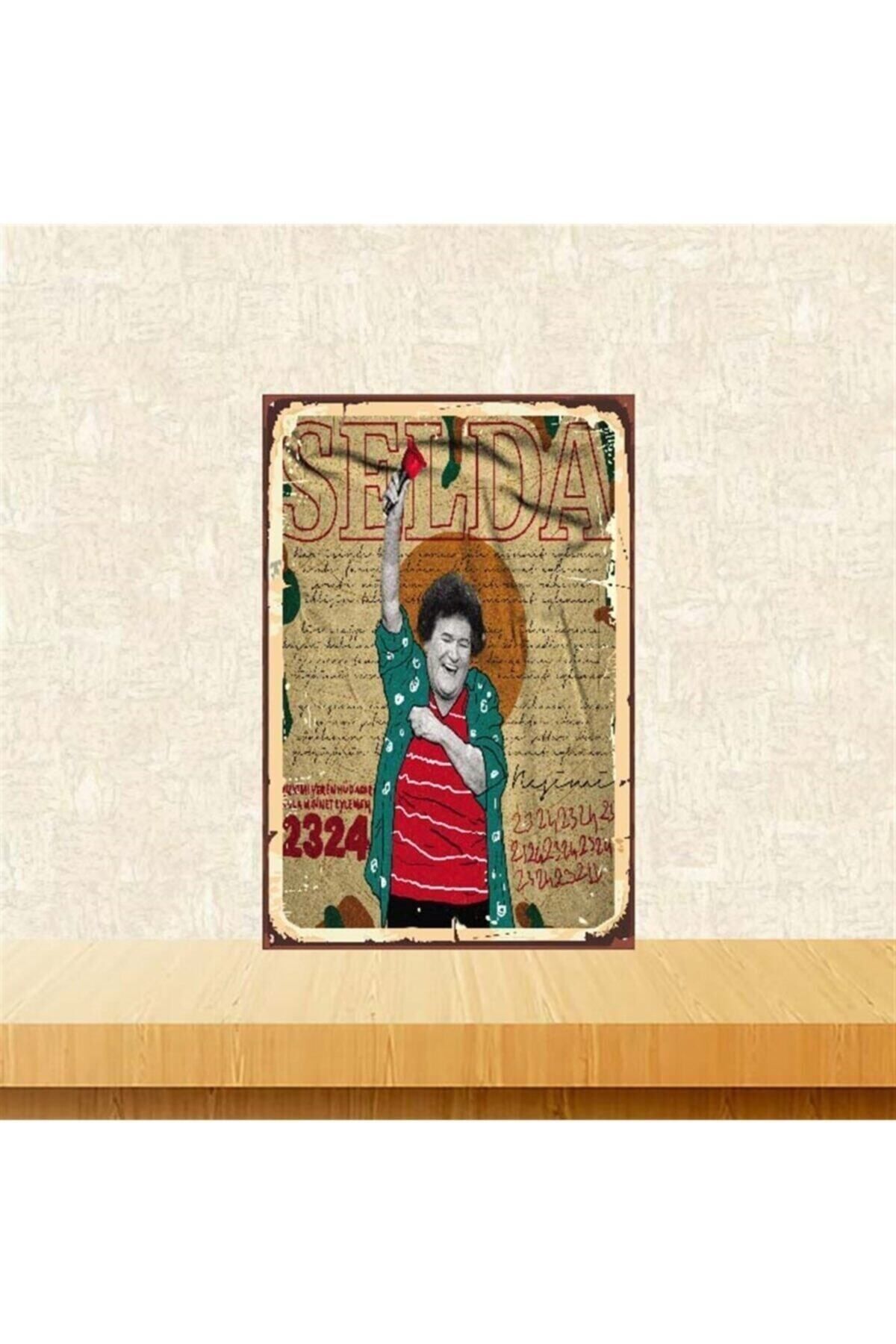 TAKIFİX Selda Bağcan Minnet Eylemem Retro Ahşap Poster 20-30 Cm