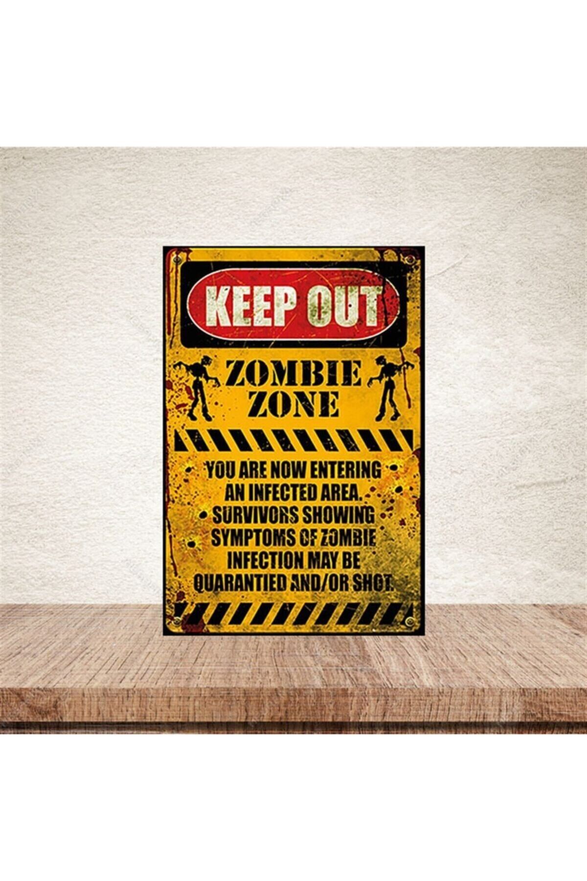 TAKIFİX Keep Out 20-30 Cm Retro Ahşap Poster