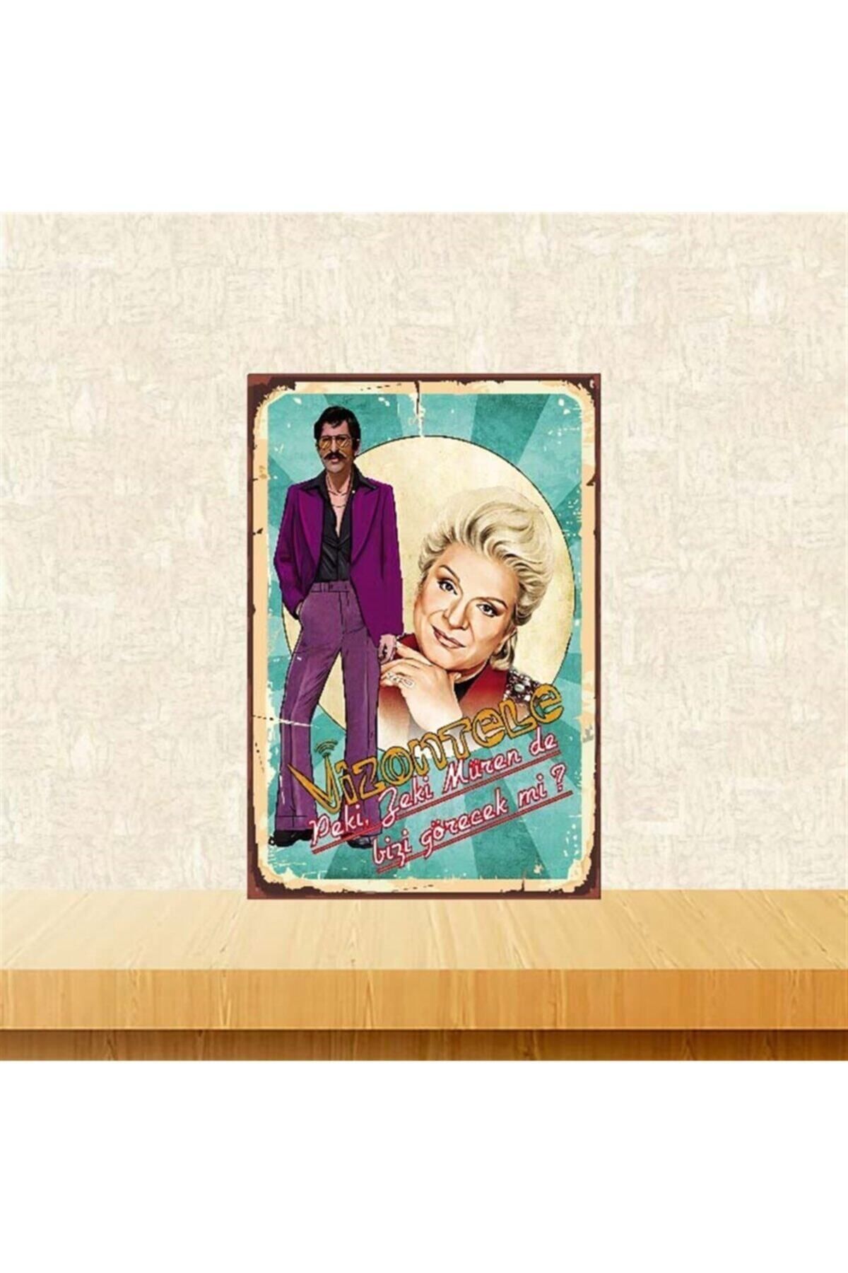 TAKIFİX Vizontele Zeki Müren 20-30 Cm Retro Ahşap Poster