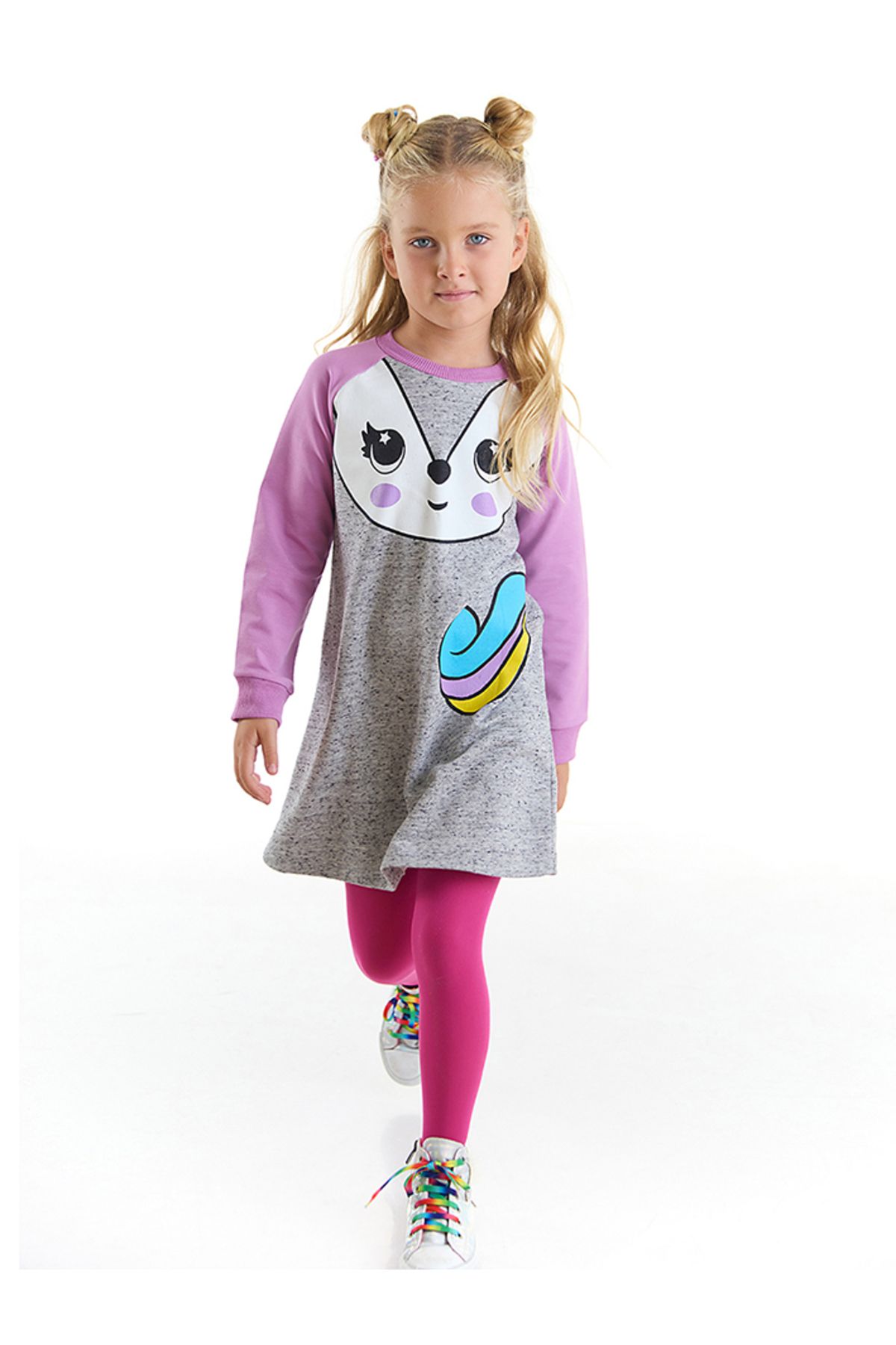 Denokids Sukienka Dla Dziewczynki Z Lisem Jednorożcem Kobieta - 2 lata