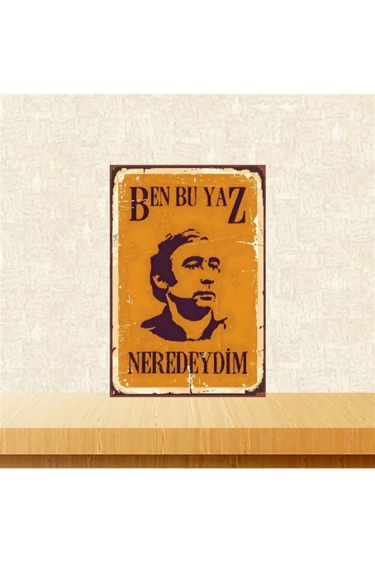 TAKIFİX Ben Bu Yaz Nerdeydim 20-30 cm Retro Ahşap Poster