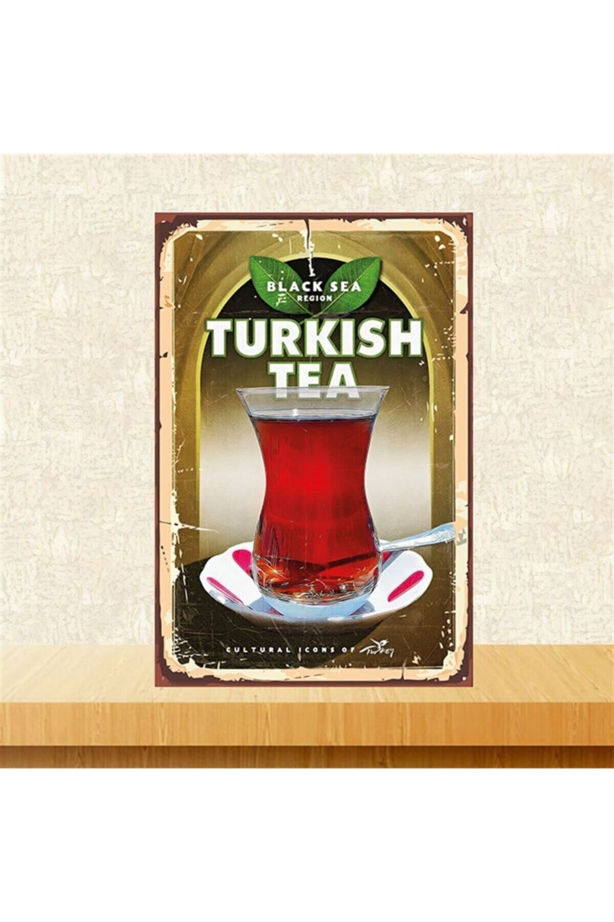 TAKIFİX Turkısh Tea 20-30 cm Retro Ahşap Poster