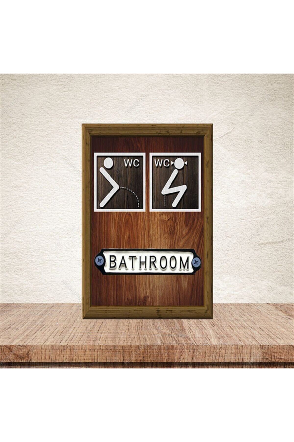 TAKIFİX Bathroom Wc 20-30 Cm Retro Ahşap Poster