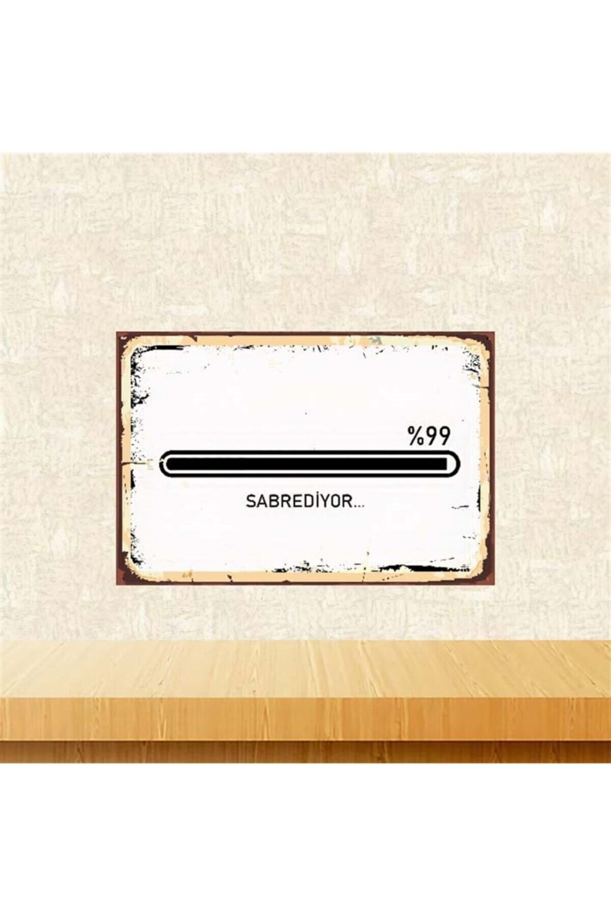 TAKIFİX Sabrediyor Retro Ahşap Poster 20-30 Cm