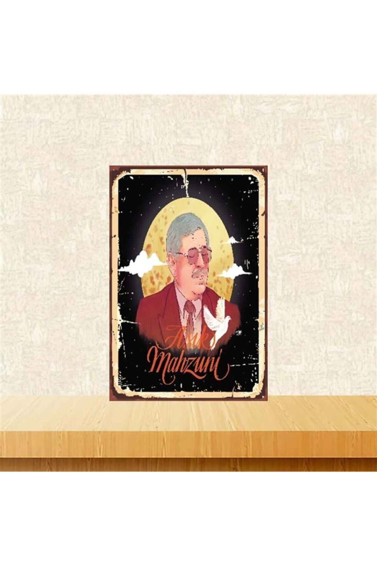 TAKIFİX Aşık Mahzuni Şerif 20-30 Cm Retro Ahşap Poster