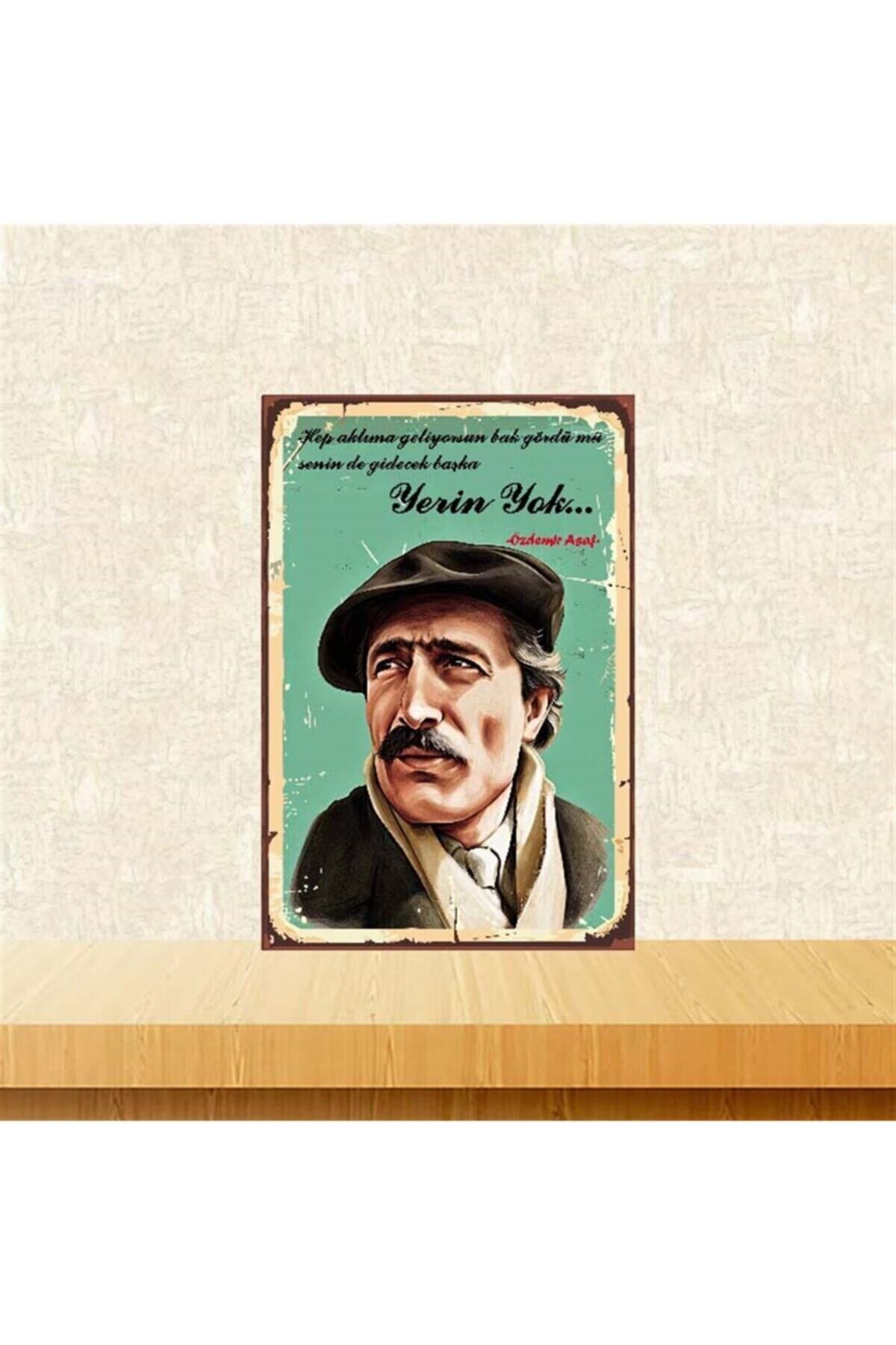 TAKIFİX Yerin Yok Özdemir Asaf 20-30 Cm Retro Ahşap Poster