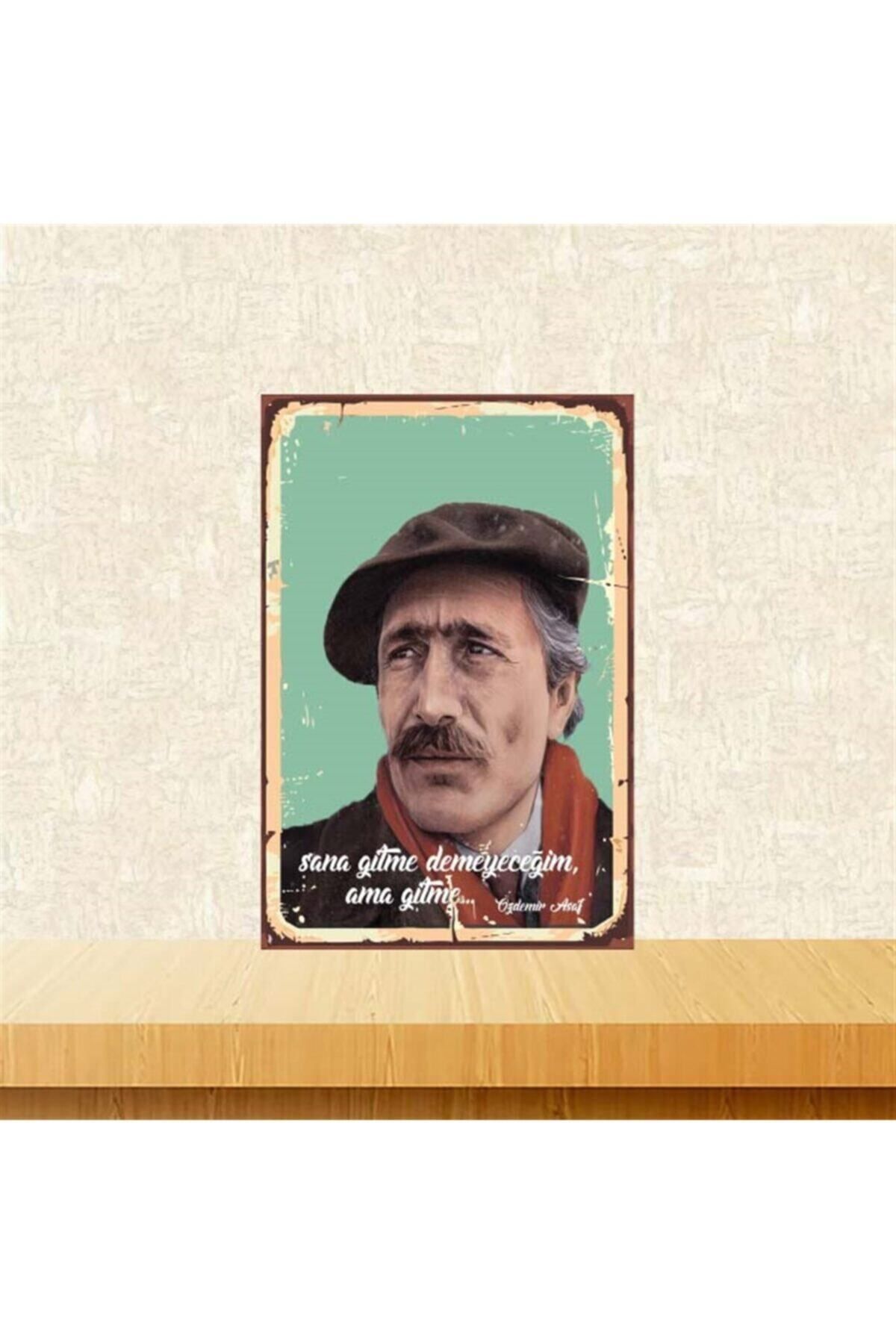 TAKIFİX Sana Gitme Demeyeceğim Ama Gitme 20-30 cm Retro Ahşap Poster
