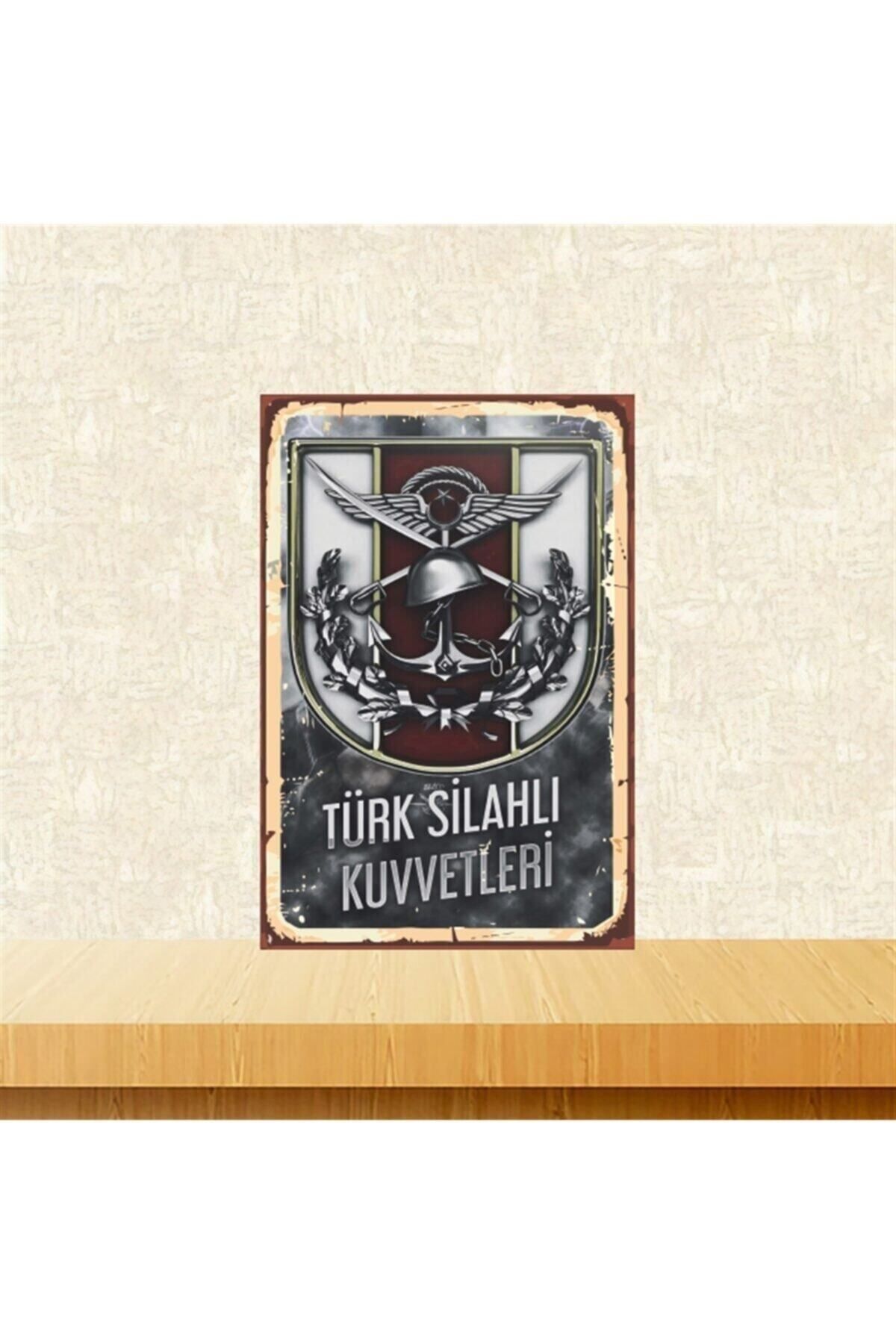 TAKIFİX Türk Silahlı Kuvvetleri 20-30 Cm Retro Ahşap Tablo Tkfx4549